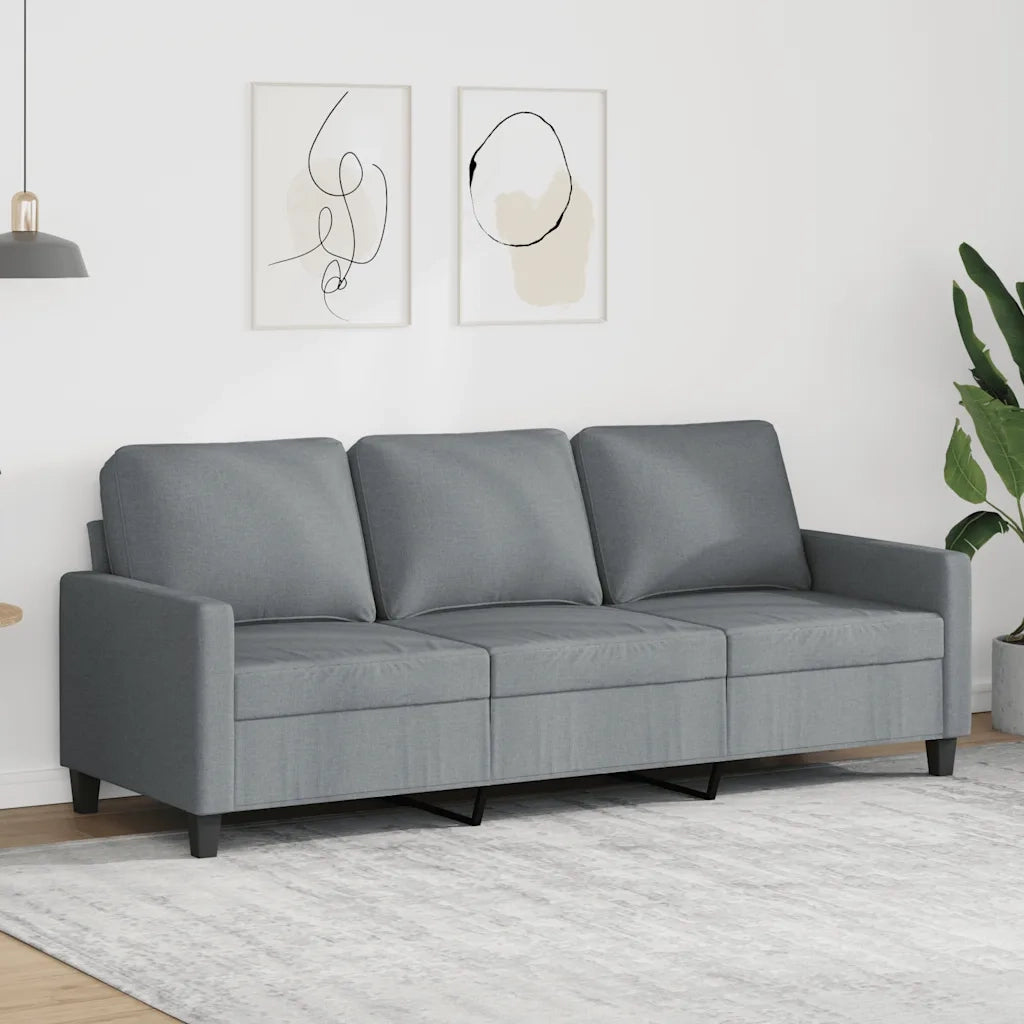 Divano a 3 Posti Grigio Chiaro 180 cm in Tessuto 359171