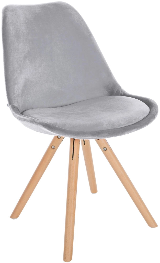 Sedia Sofia Velvet grigio chiaro,natura (rotondo)
