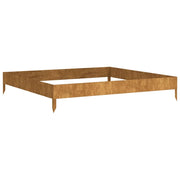Fioriera rialzata per piante e fiori terrazza giardino 100 x 100 x 18,5 cm acciaio corten marrone 02_0039258