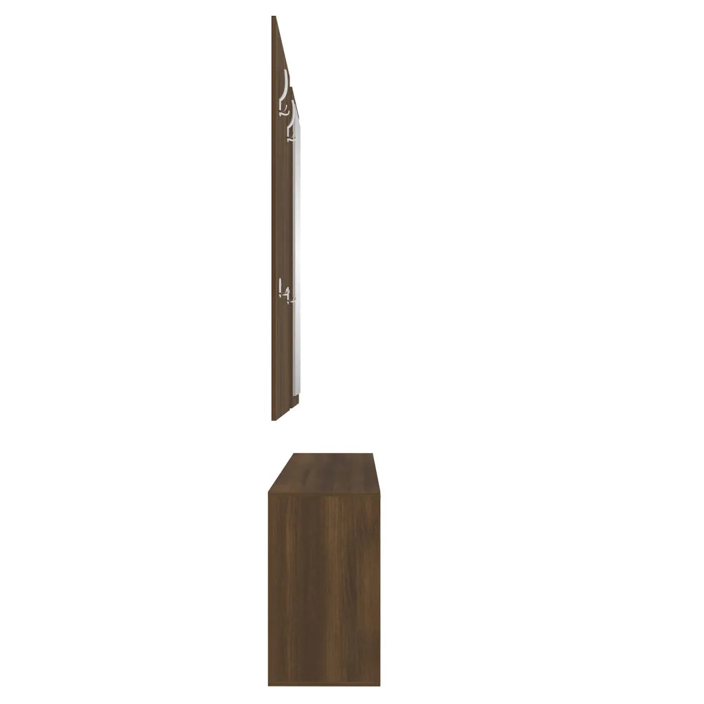 Set Scarpiere | Mobile per scarpe 3 in 1 rovere marrone in Legno Multistrato