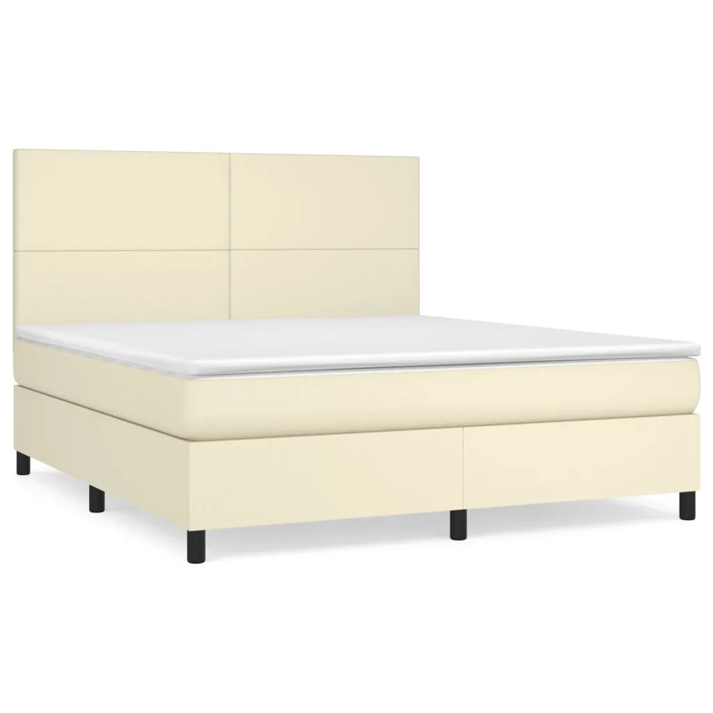 Giroletto a Molle con Materasso Crema 160x200 cm in Similpelle 3142733
