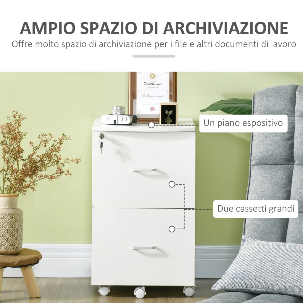 Scrivania con cassetti ¨C zephmum ¨C Bianco, MDF e truciolato, 43x45x72 cm