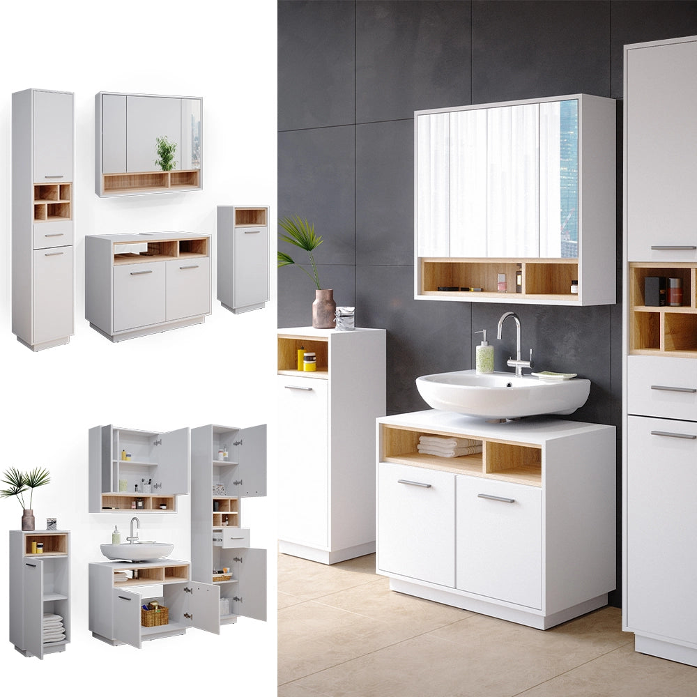 Vicco Set mobili bagno Bianco 4 parti