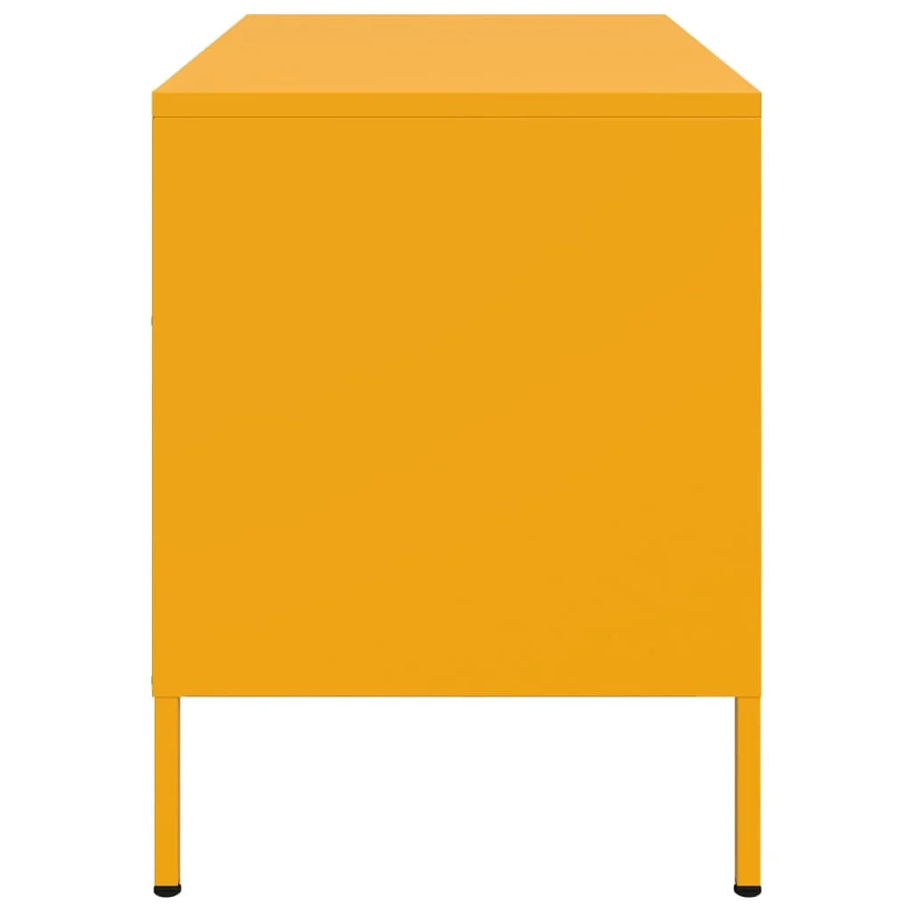 Mobile TV multimediale scaffale TV mobile TV sala da pranzo soggiorno camera da letto giallo senape 68 x 39 x 50,5 cm acciaio giallo 02_0027667