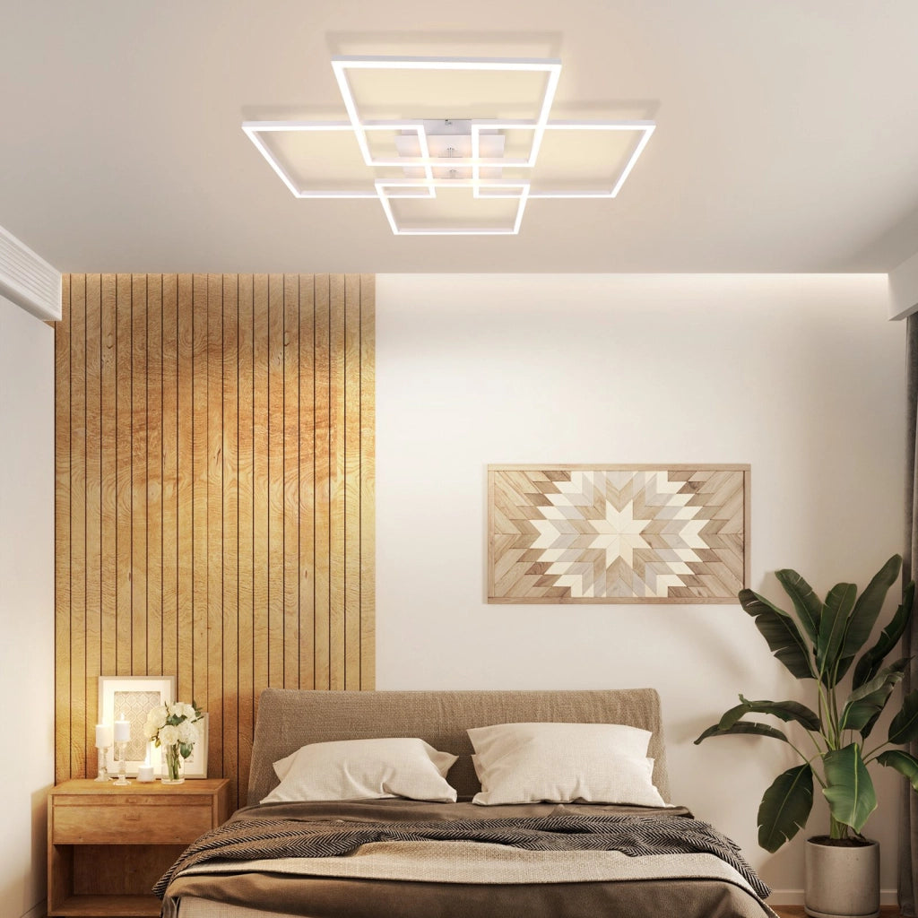 ZMH Lampada da soffitto plafoniera LED moderna 32W cornici rettangolari per soggiorno camera letto