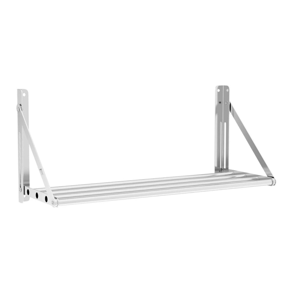 Mensola da parete pieghevole professionale con barre 80 x 30 cm 40 kg acciaio inox 14_0001570