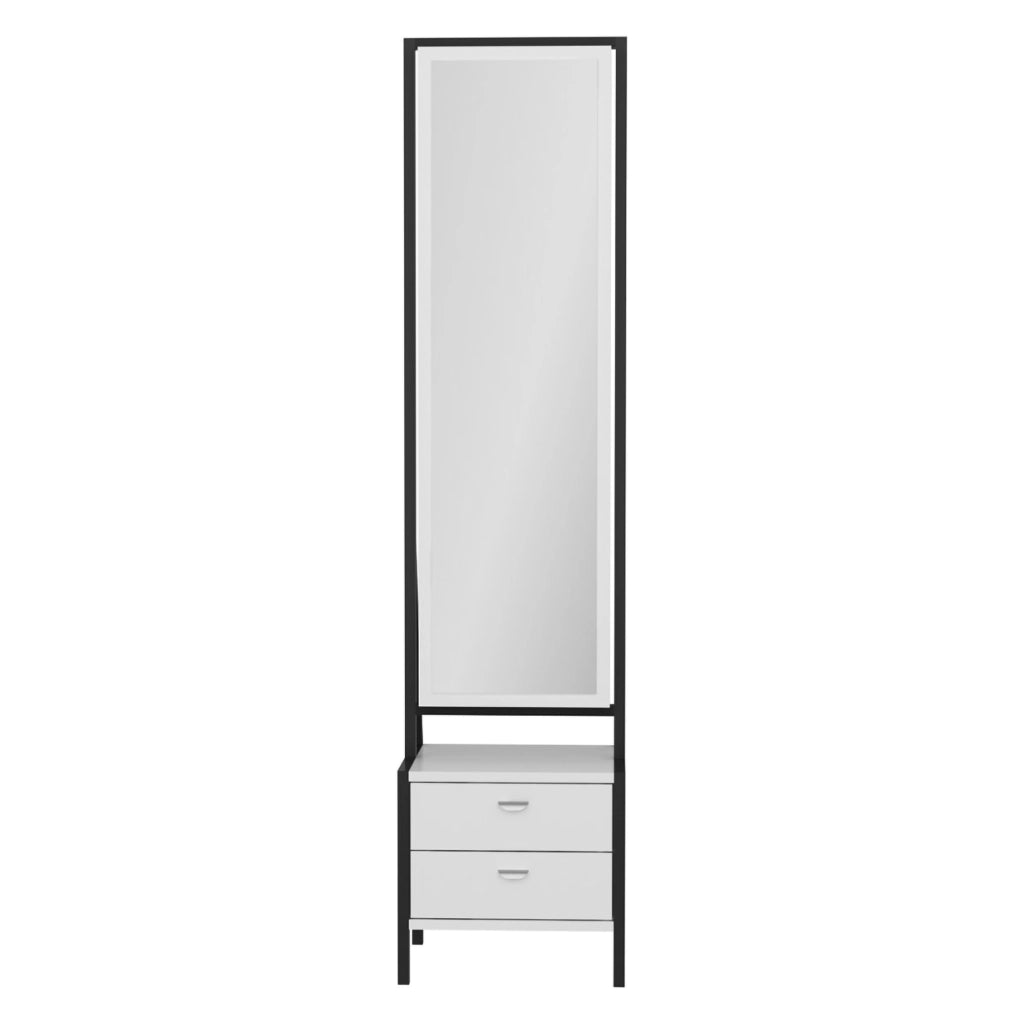Mobile da Trucco Sicamino, Toeletta Specchio Incluso, 41x35x170h cm Bianco