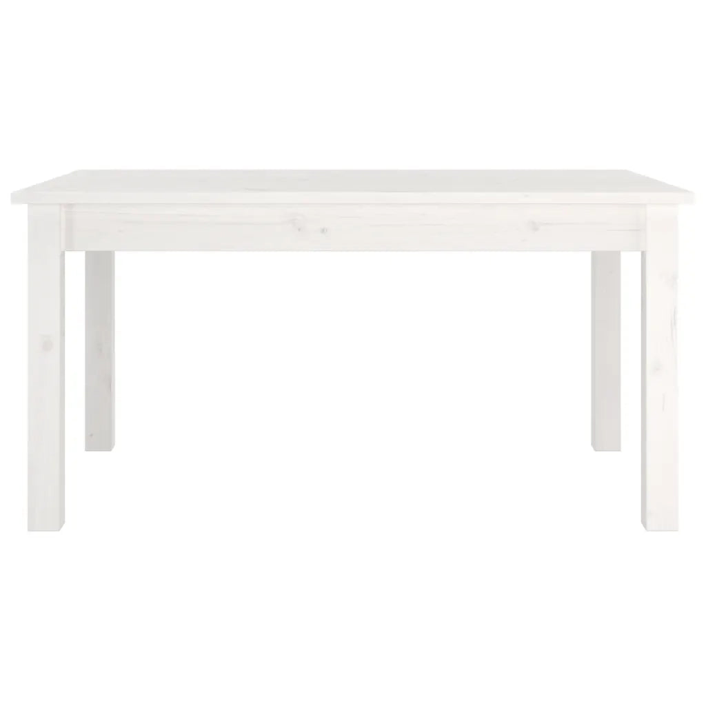 Tavolino da Salotto Bianco 80x50x40 cm Legno Massello di Pino 814280