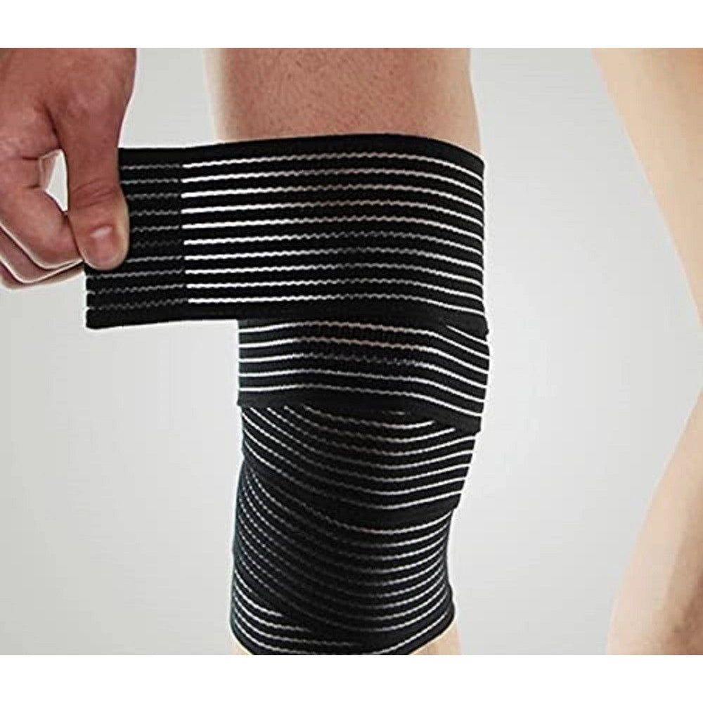 Trade Shop - Ginocchiera Tutore Ginocchia Fascia Elastica Ginocchio Con Chiusura A Strappo -