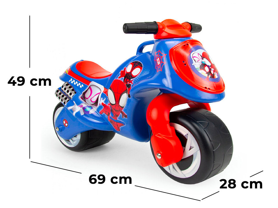 Moto Cavalcabile per Bambini 69x28x49 cm Primi Passi Neox Marvel Spider-Man