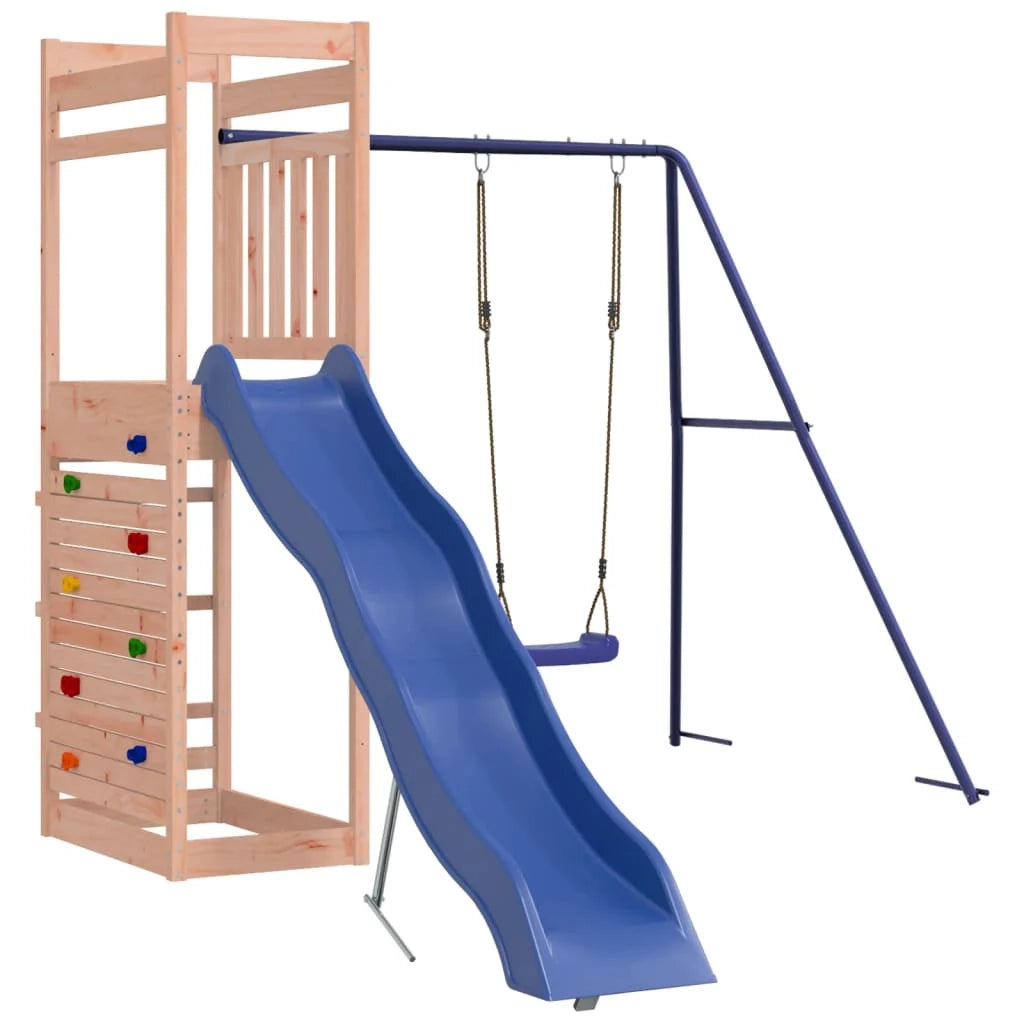 Area giochi all'aperto con altalene scivolo e robuste strutture per arrampicarsi  attrezzatura da gioco da giardino 246 x 349 x 207 cm legno massello di abete Douglas 02_0004755