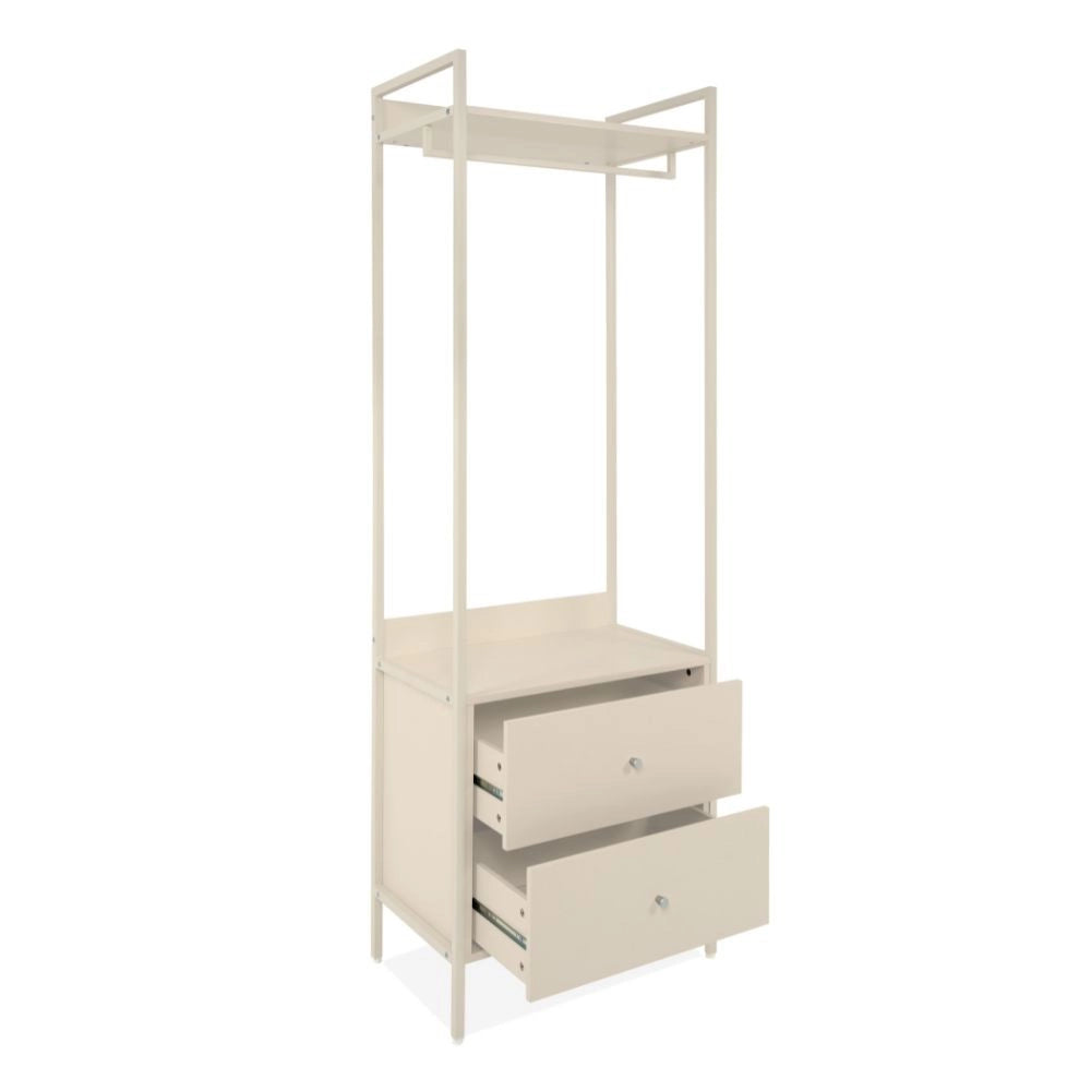 Mobile Ingresso Dhaka41A con Appendiabiti, Ripiano Superiore e 2 Cassetti Beige