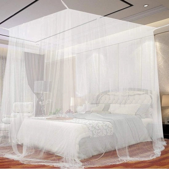 Reticolo antizanzare grande e liscio per letto matrimoniale o letto singolo - reticolo antizanzare 200 x 220 x 210 cm bianco