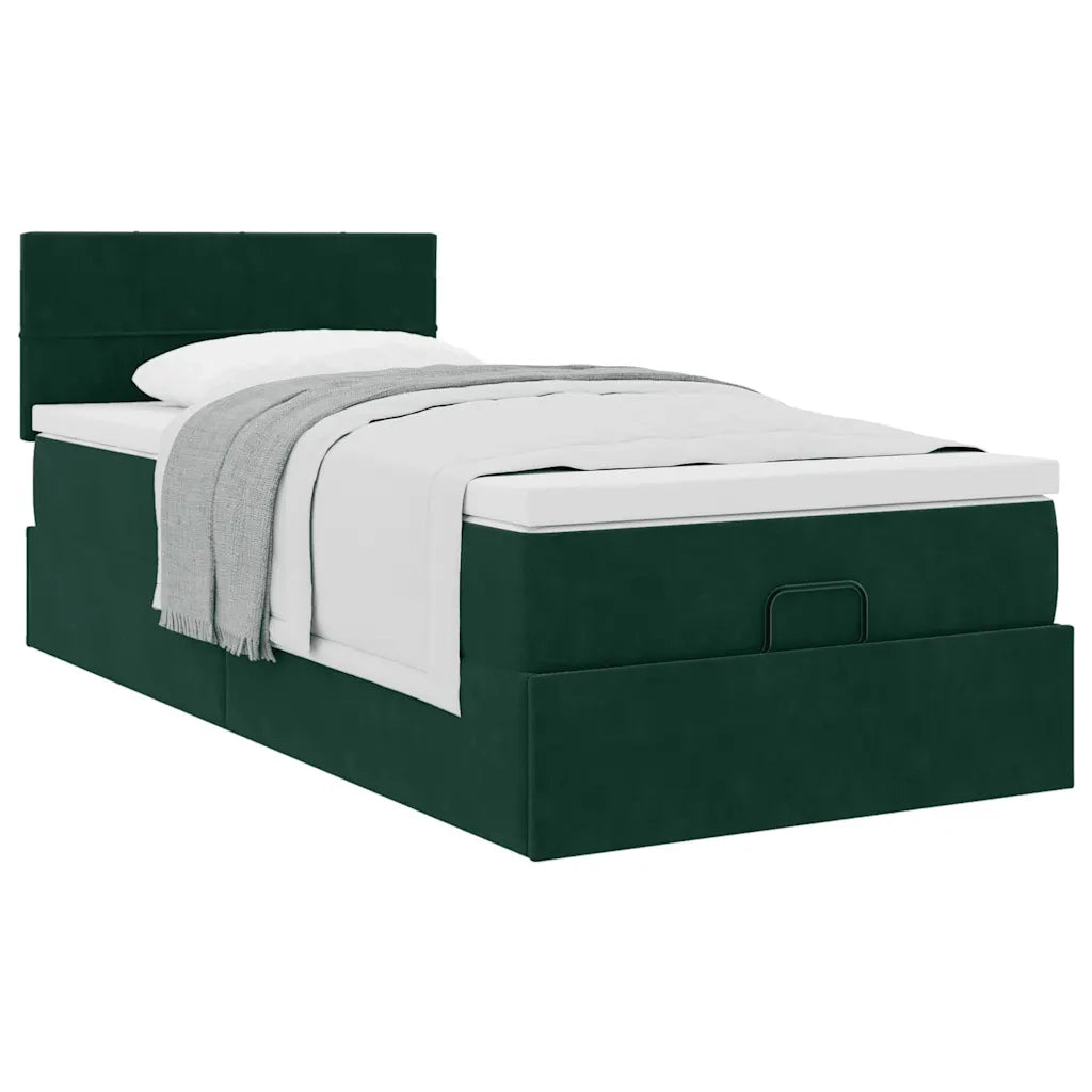 Struttura Letto Pouf con Materasso 90x200 cm in Velluto 3311750