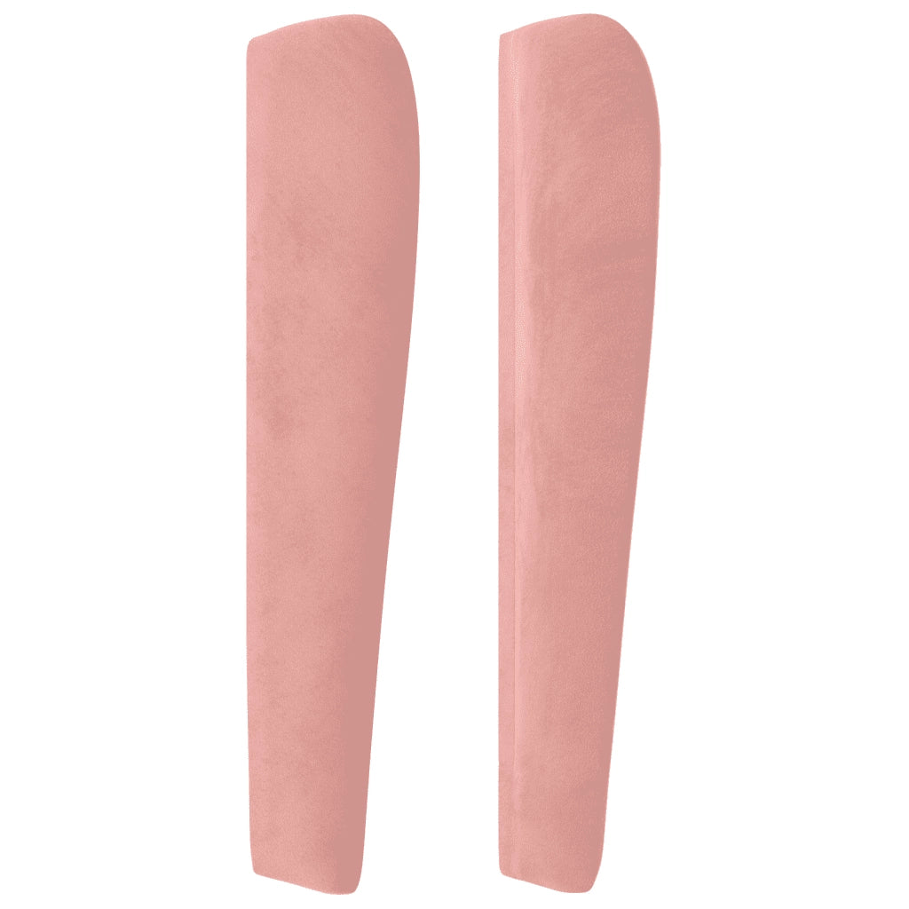 Giroletto a Molle con Materasso Rosa 200x200 cm in Velluto 3129476