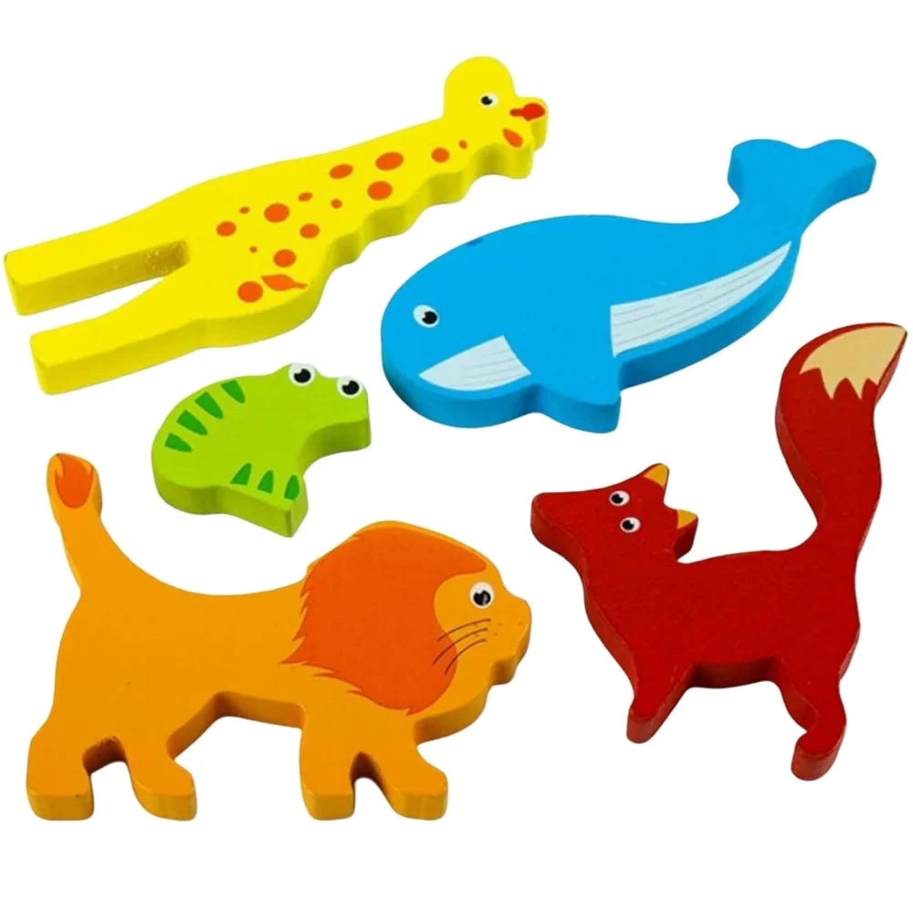 Trade Shop - Puzzle 3d A Incastro In Legno Forma Animali Per Bambini Gioco Da Tavolo Educativo 07935 -