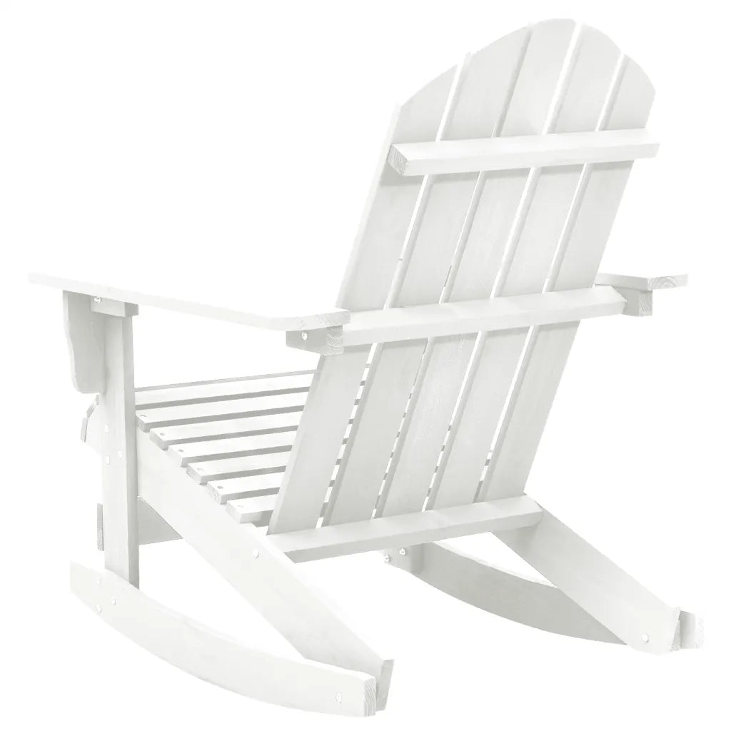 Sedia a Dondolo da Giardino in Legno Bianca 40861