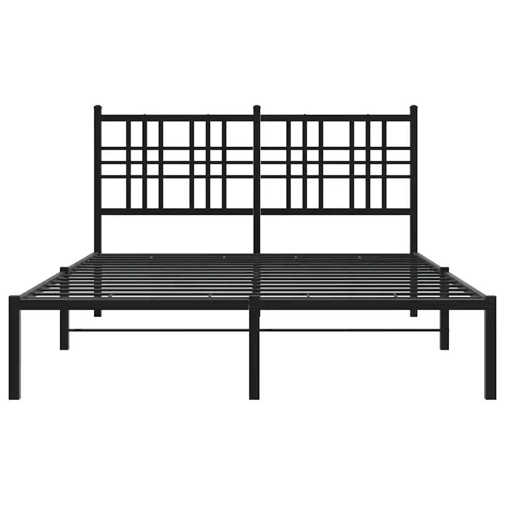 Giroletto con Testiera in Metallo Nero 120x200 cm