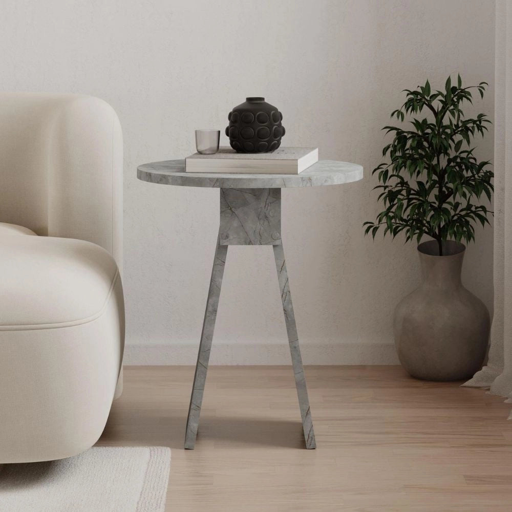 Tavolino da salotto Chen effetto marmo grigio – Eleganza minimalista per ogni ambiente