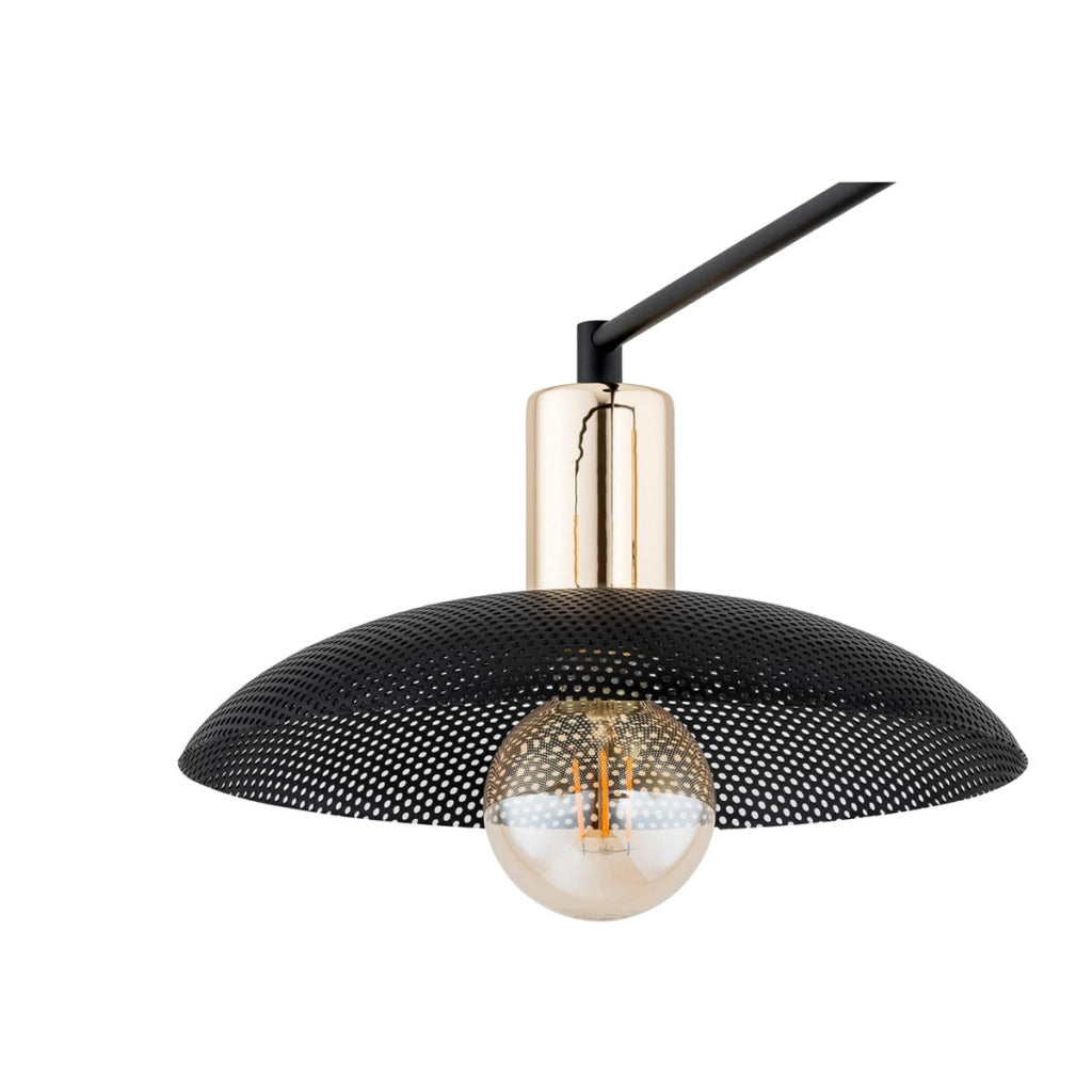 Lampada a sospensione SPIRIT in acciaio nero opaco e oro