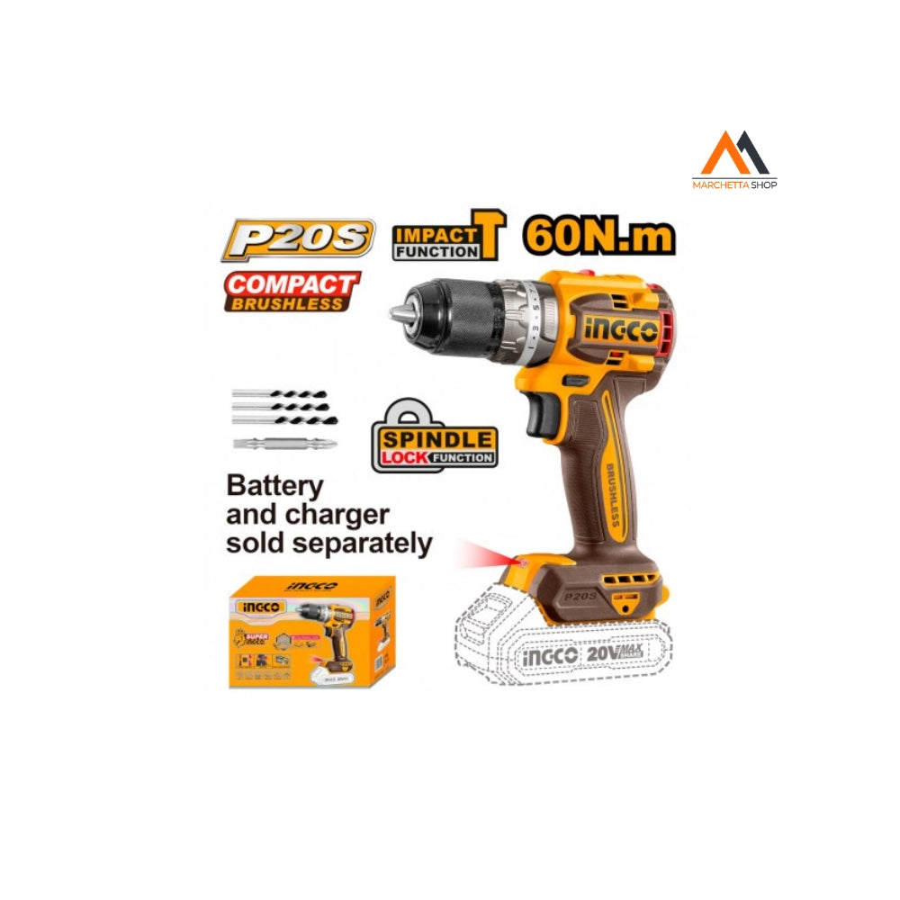 TRAPANO A PERCUSSIONE A BATTERIA BRUSHLESS 66Nm NUDO