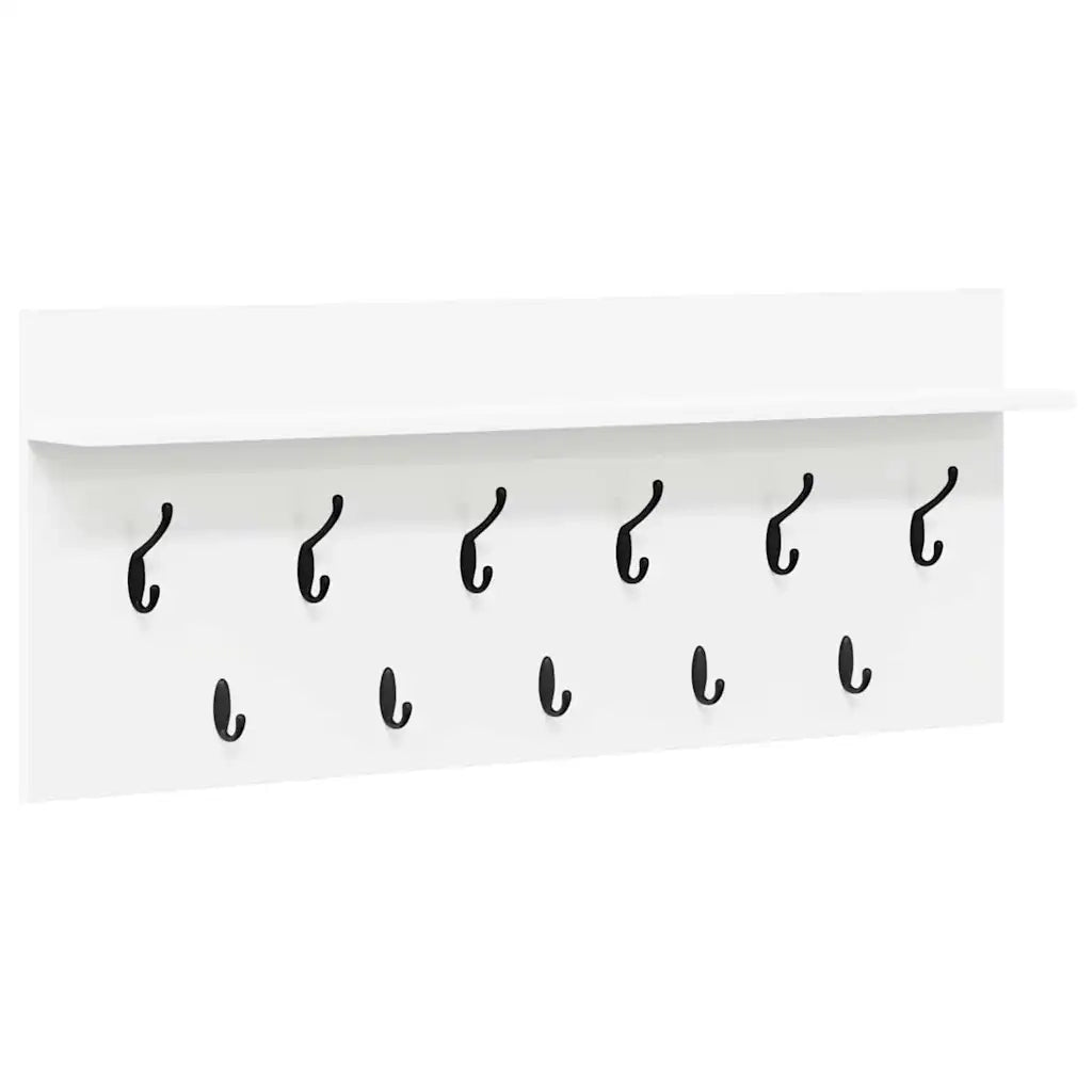 vidaXL Appendiabiti a muro con lo scaffale Bianco Legno multistrato