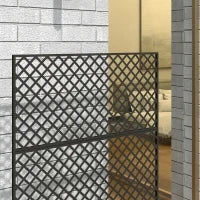Paraventi Divisorio per Esterni, Schermo in Metallo per Terrazza, Veranda, Giardino, Grata Rampicante Stellare, Acciaio, Nero