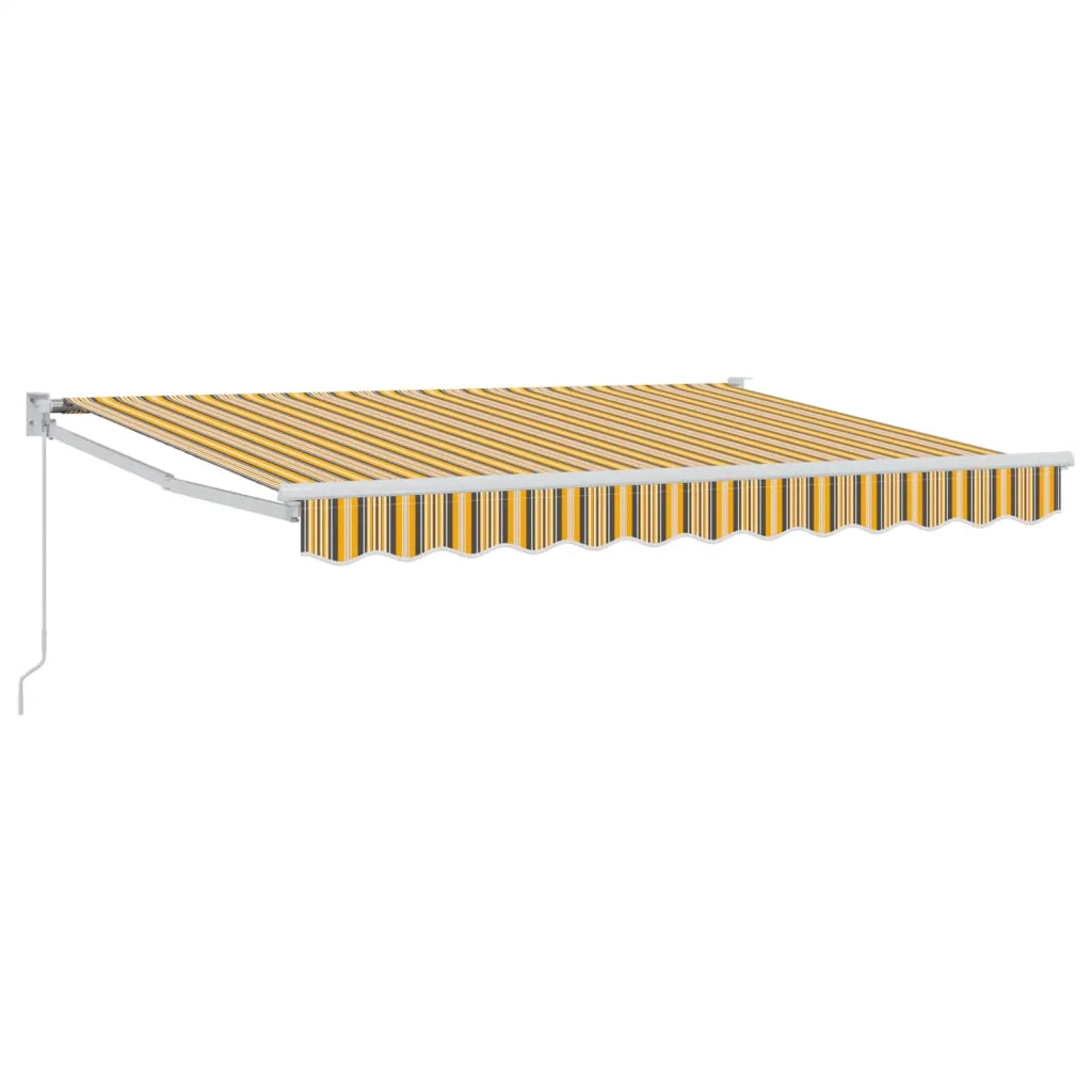 Tenda retrattile-Tenda parasole per balcone Giallo, Grigio e Bianco 3,5 x 2 m 838559