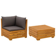 2 Pezzo Set Lounge da Giardino | Set Salotto da Giardino Legno di Acacia Massello Marrone