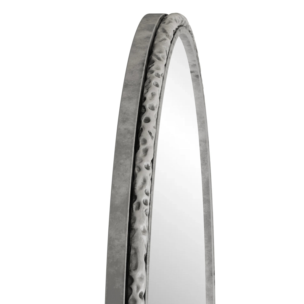 SPECCHIO ad arco 103,5x71,5x12 cm in vetro e ferro Argento