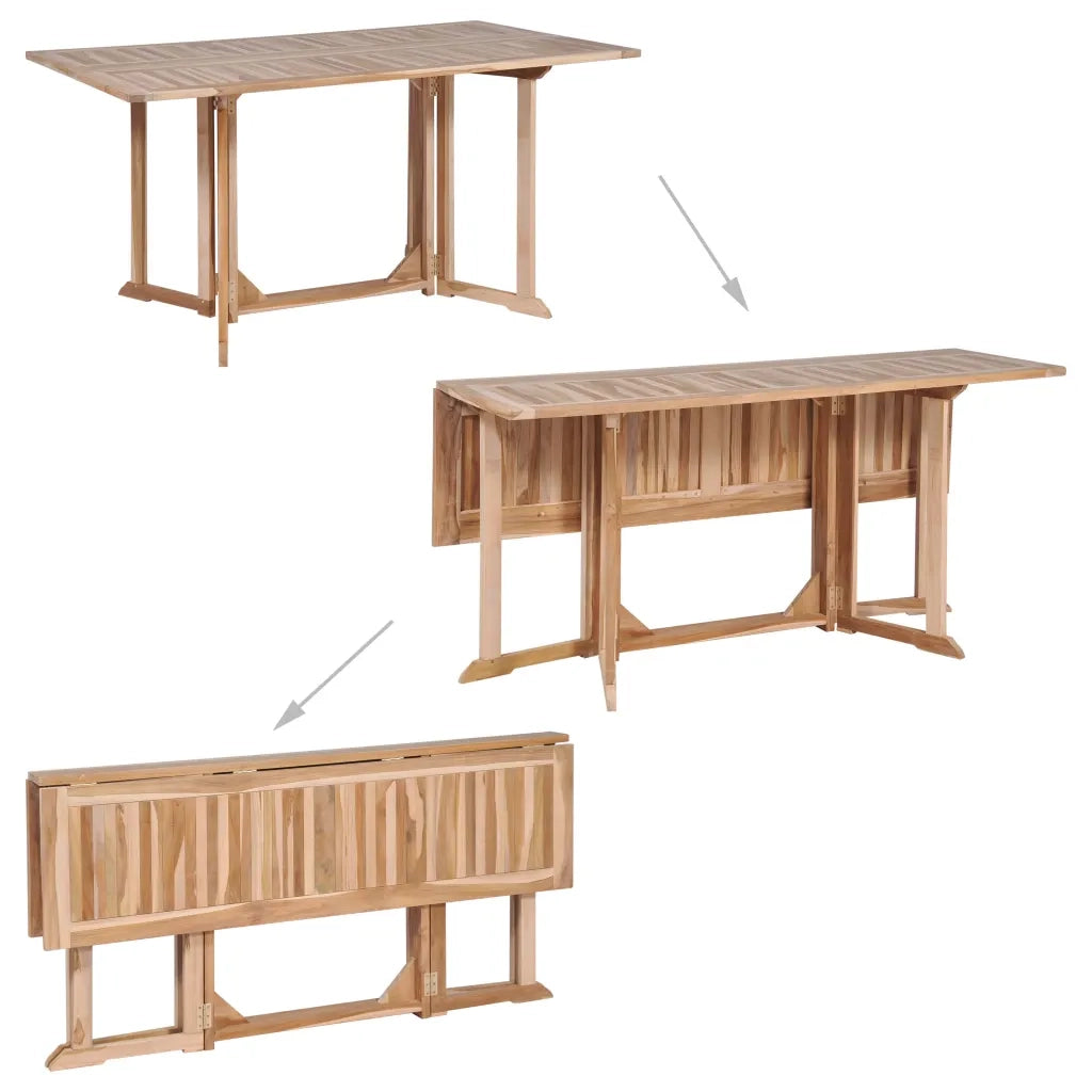 Set da Pranzo da Giardino 7 pz Pieghevole in Massello di Teak