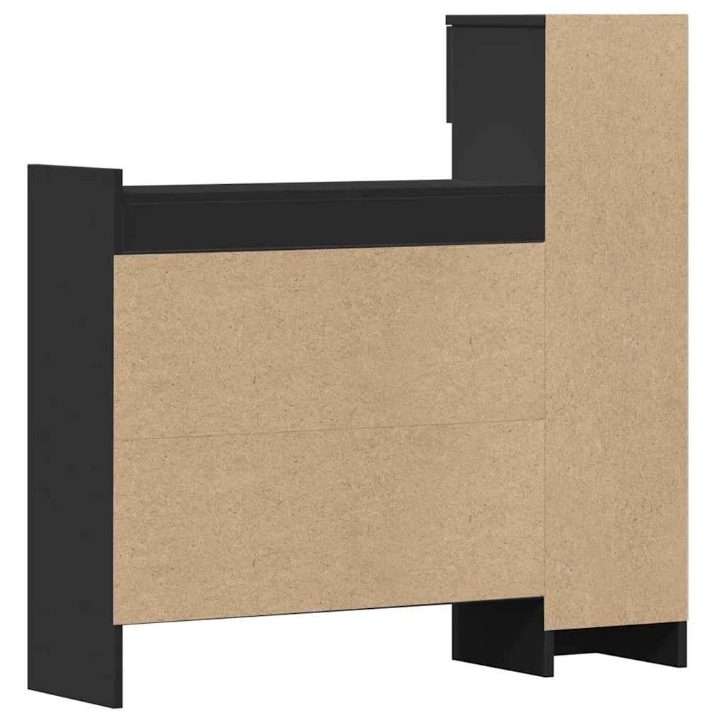 Scarpiera-Scaffale per scarpe Nera 100,5x28x100 cm in Legno Multistrato