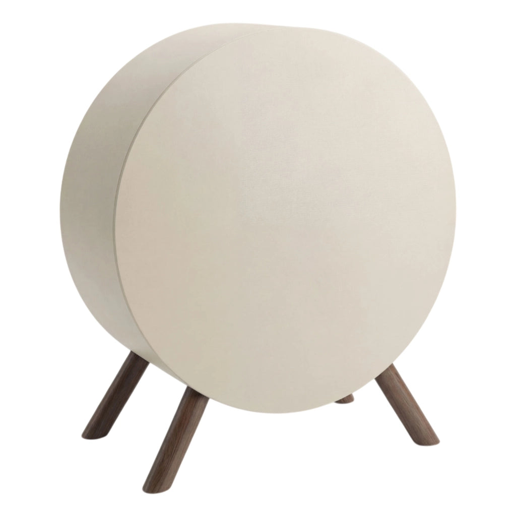 Venere - Camino a Bioetanolo da Pavimento 60x72x30 cm con Bruciatore 1 Litro e Piedi in Legno di Pino Tortora