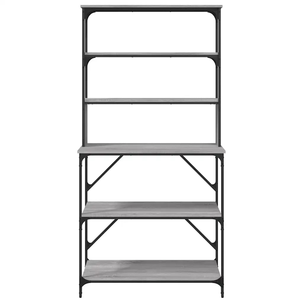 Scaffale Cucina 6 Ripiani Grigio Sonoma 90x40x180cm Multistrato 834223