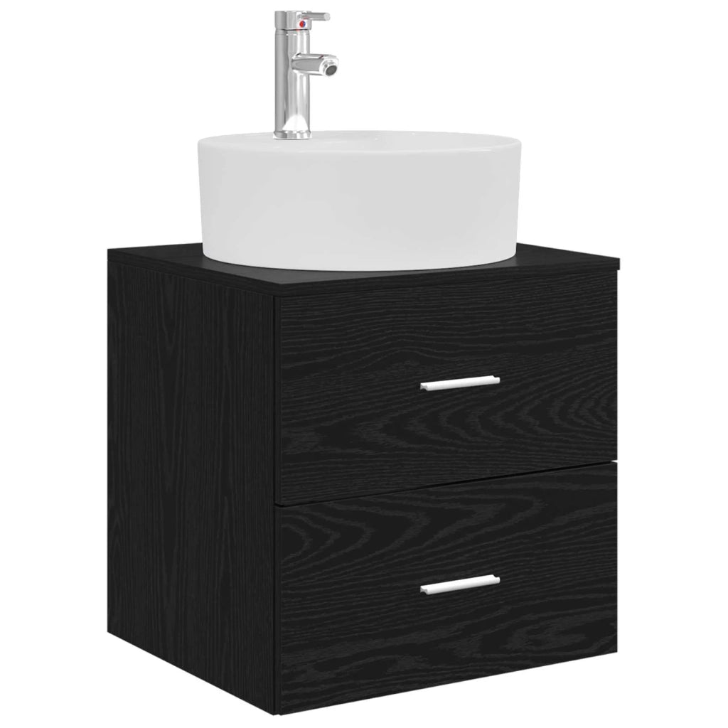 Set di mobili per il bagno 5 pcs Rovere Nero 3406872