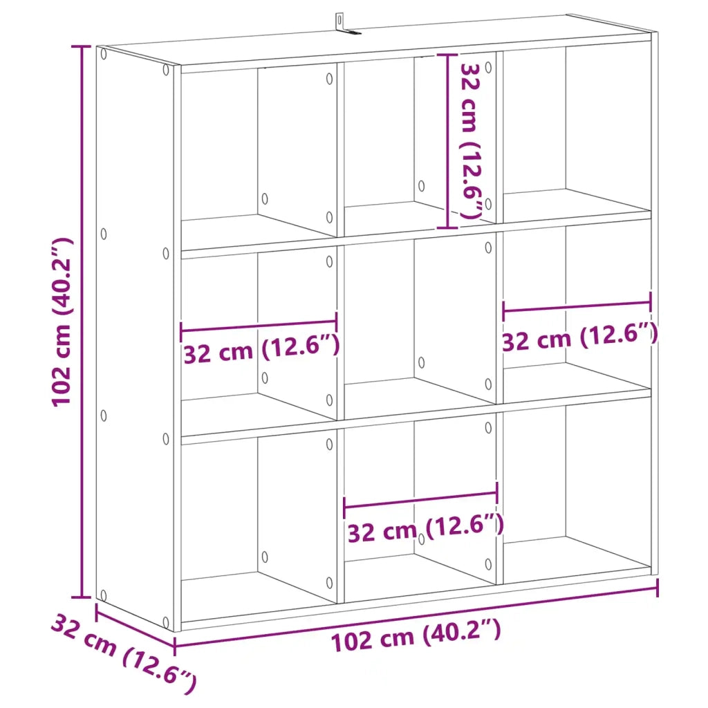 Libreria Rovere Nero 102 x 32 x 102 cm