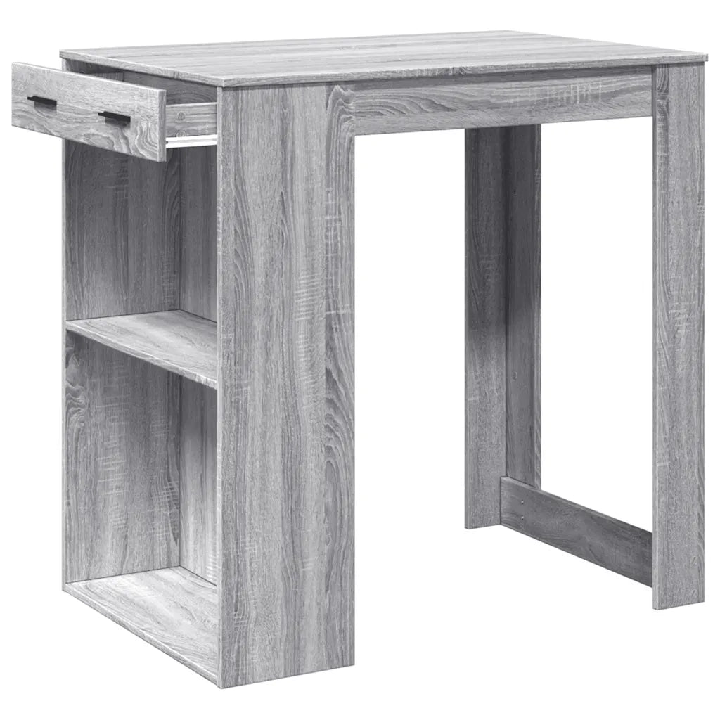 Tavolo da Bar Grigio Sonoma 102x70x103,5 cm in Truciolato
