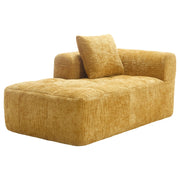Chaise Longue 1 Posto con Cuscino e Tasche Laterali; Seduta Morbida e Rimbalzo Rapido in Ciniglia Giallo