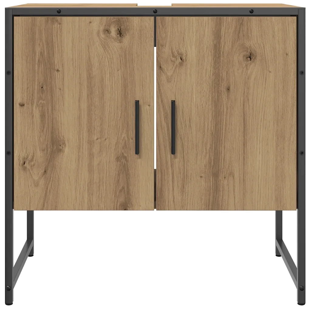 Mobile Lavabo Bagno Rovere Artigianale Legno Multistrato 857703