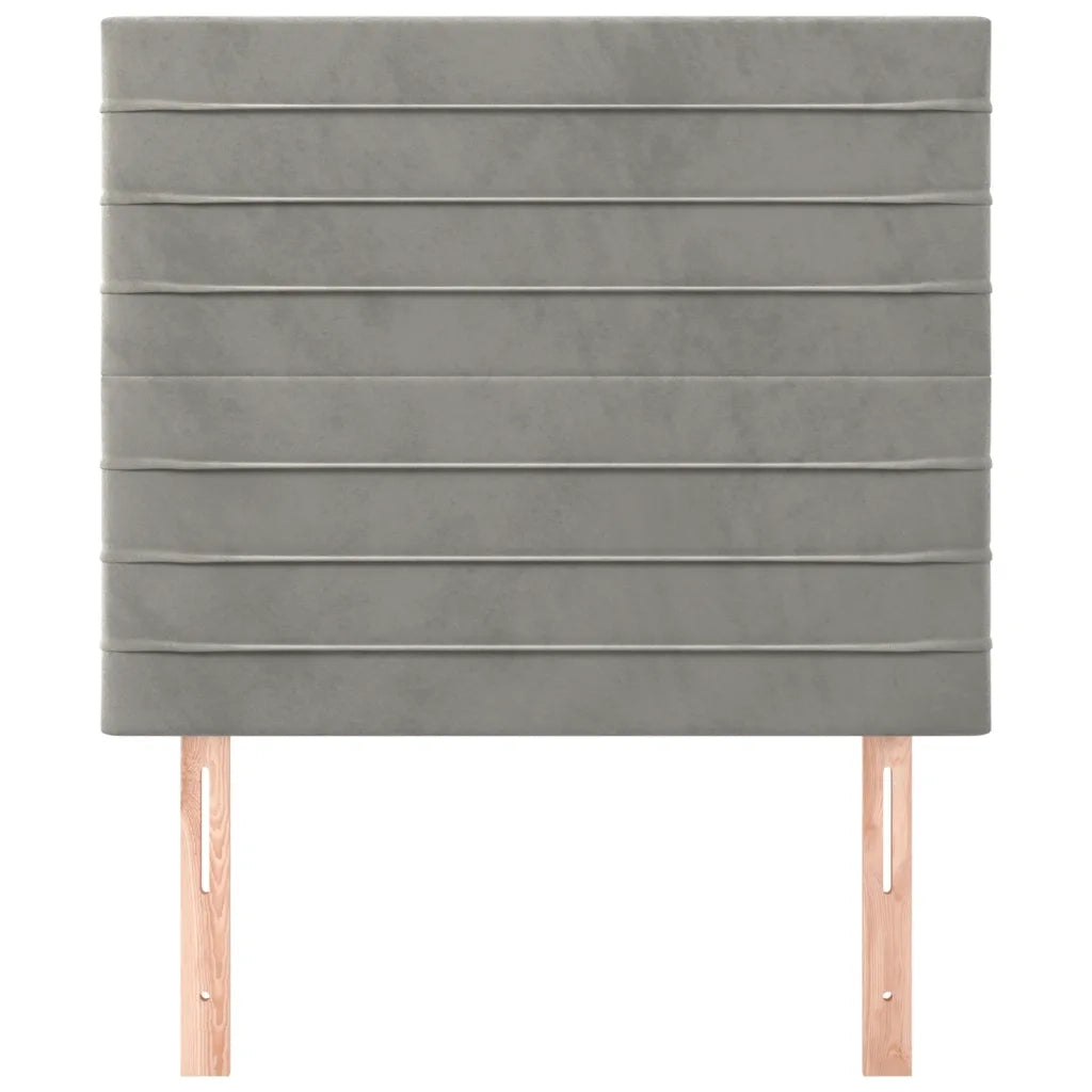Testiera-Testata Decorativa Grigio Chiaro 90x5x118/128 cm Velluto 536629