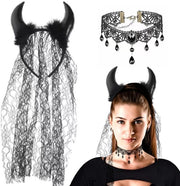 Accessorio di Costumes per Halloween - Collare con Cappuccio - Halsketting - Verkleedpartij - Cosplay - Unico Modello Adatto per la Maggiore Parte delle Misure - Cappuccio per Costumi da Halloween