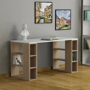 Sulpice, Scrivania 6 Ripiani, 140x60x75h cm Bianco