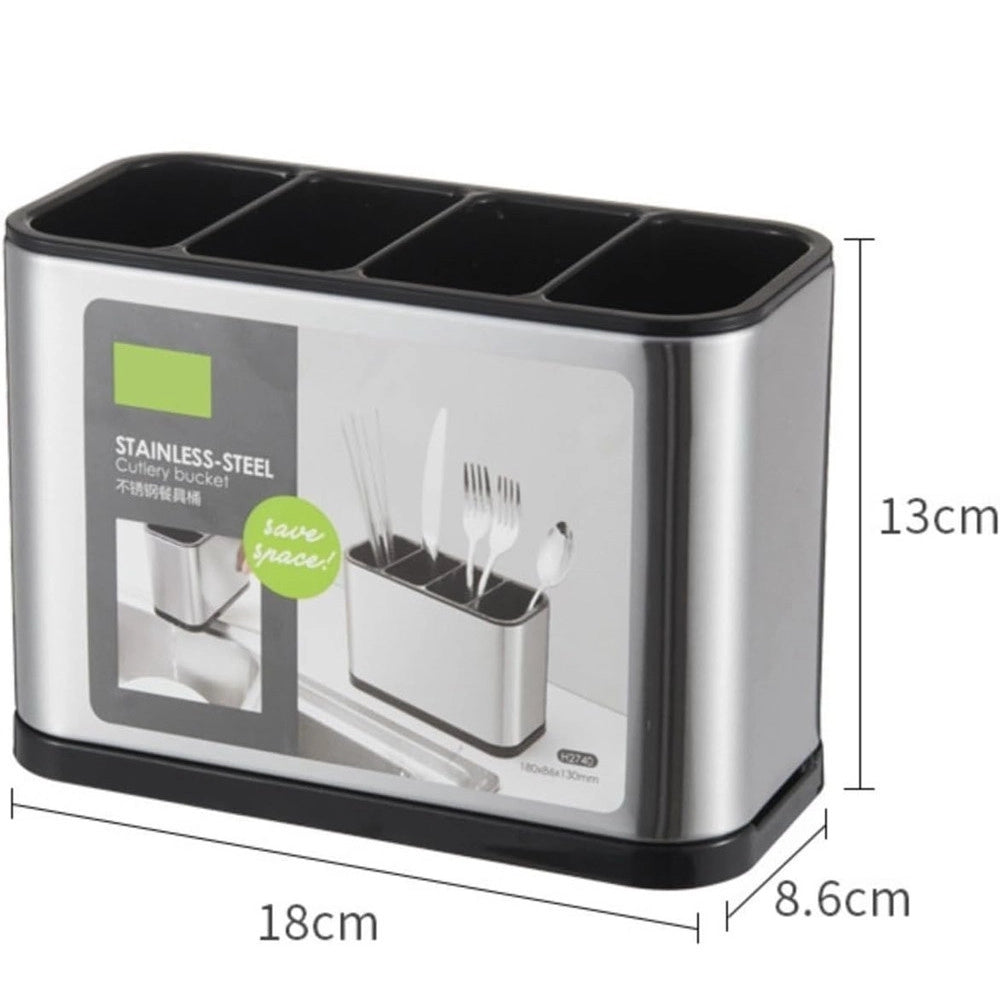 Trade Shop - Scolaposate In Acciaio Per Organizzare Utensili Da Cucina Portaposate Design Moderno -