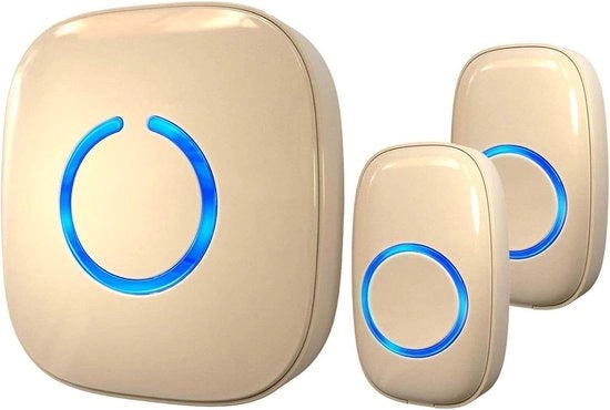 Deurbellone wireless con 1 ricevitore e 2 pulsanti remoto - Portata fino a 300 metri, 52 melodie, Regolazione del volume