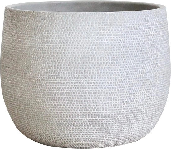 Piantina in ceramica grande - Off White Grey - Indoor & Outdoor - 25cm