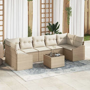 Set di divani Beige e Crema 55 x 55 x 37 cm polyrattan 3346641