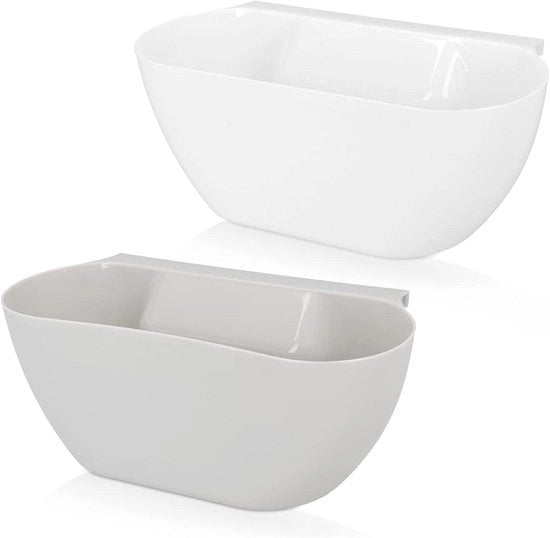 Contenitore per rifiuti di cucina - Cestino appeso per cassetti o ante di cucina - 38L - Resistente al lavastoviglie - Bianco e grigio