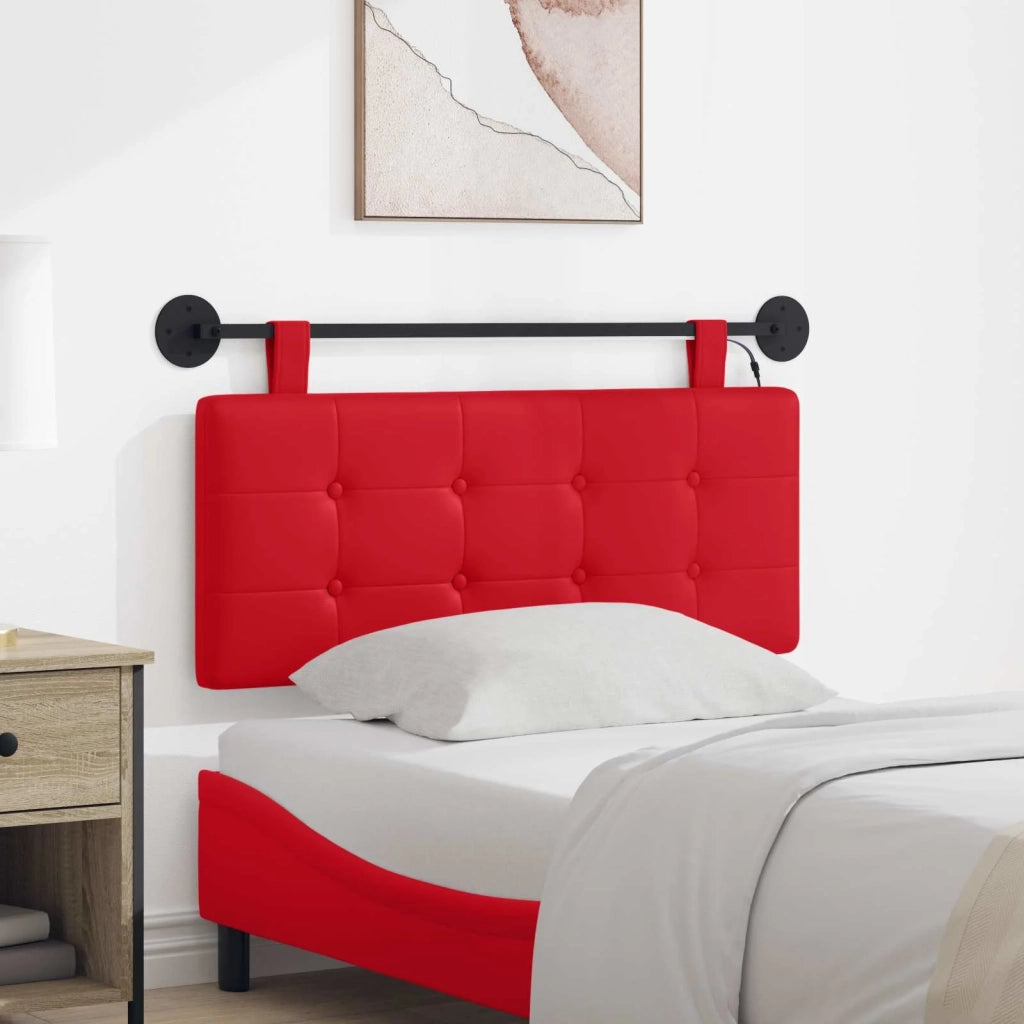 Testiera | Testata sospesa Con luce LED Rosso Similpelle
