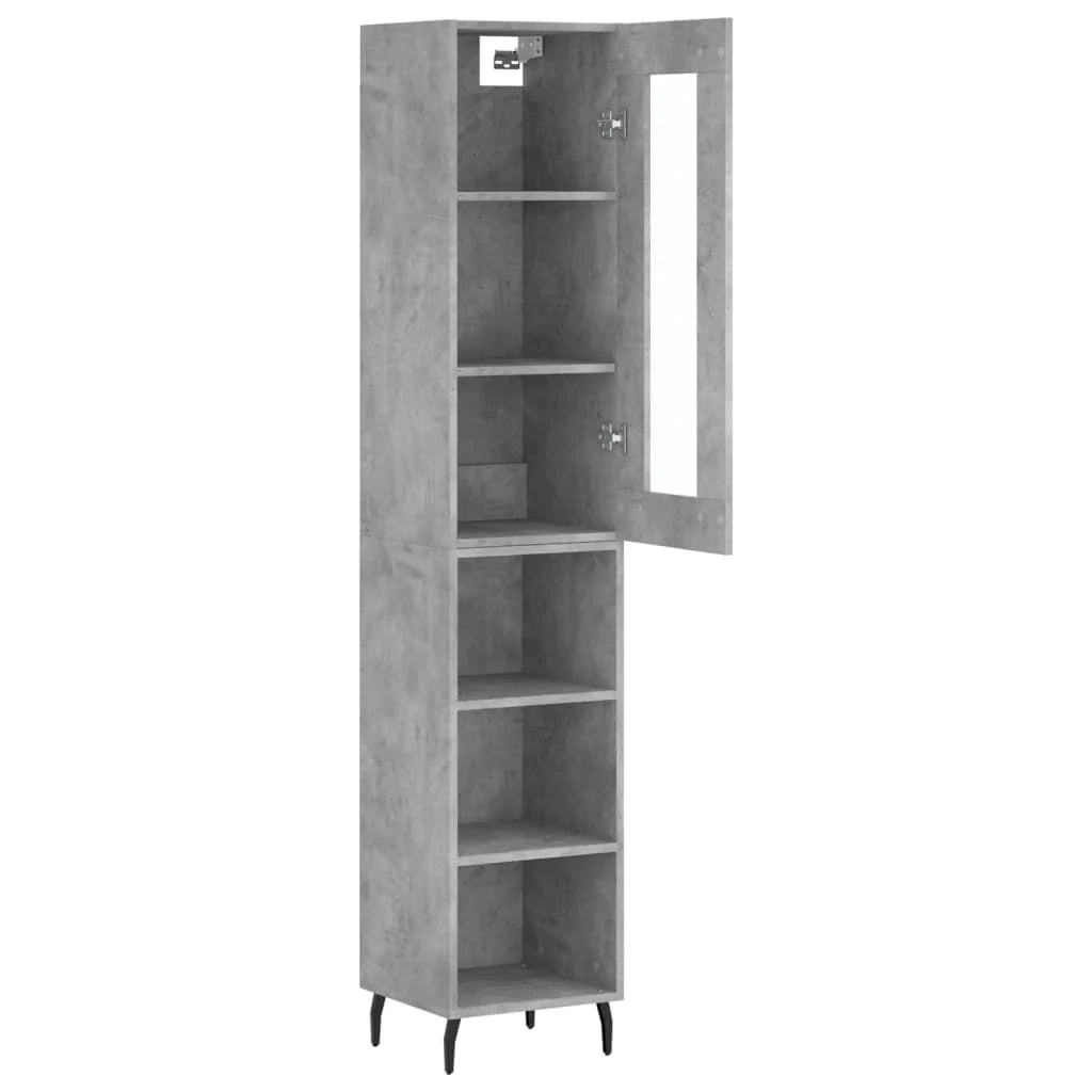 Buffet credenza cassettiera mobiletto mobile contenitore organizer cucina soggiorno salotto alto 34,5 x 34 x 180 cm legno ingegnerizzato grigio 02_0034279