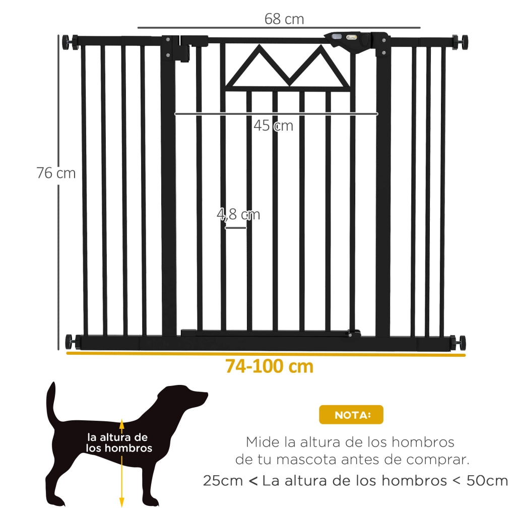 Barriera per Animali Domestici ¨C zephmum ¨C 74-100x76 cm Nero
